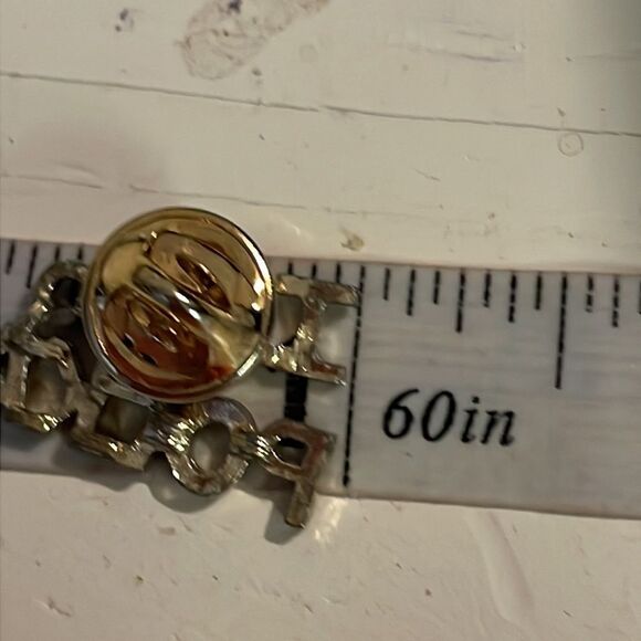 Vintage-1970s-gold tone & red enamel “I love to Polka” hat/lapel pin/tie tack - Picture 10 of 11